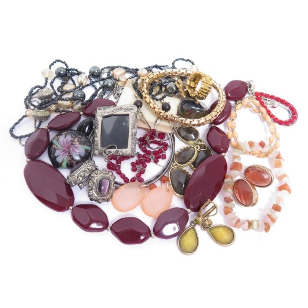 Assorted jewelry bundle Lot 19pcs necklaces‎ bracelets,earrings,pin,turtle ring